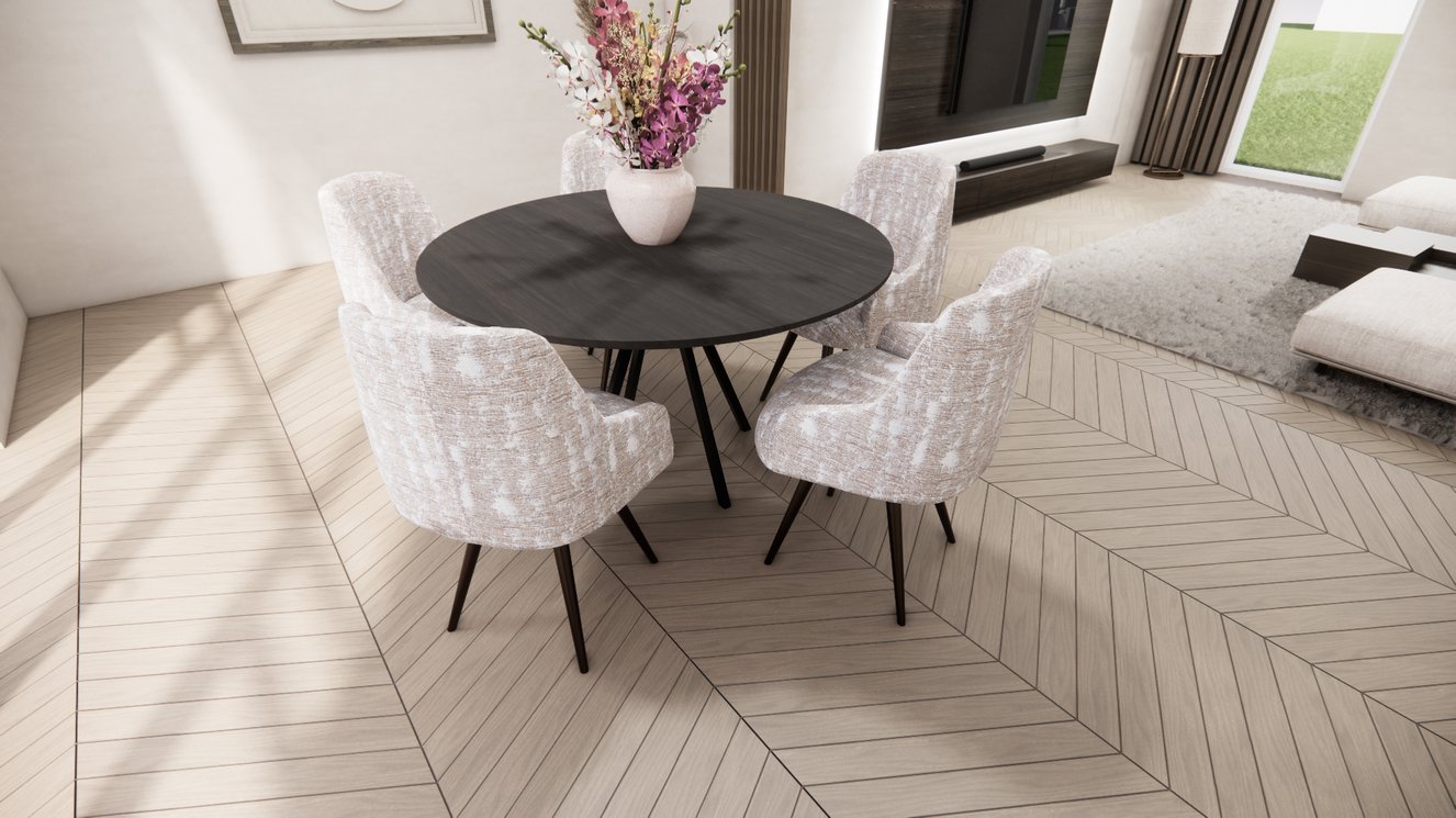 Messina Metal 4-Taper Eettafel Rond Eiken