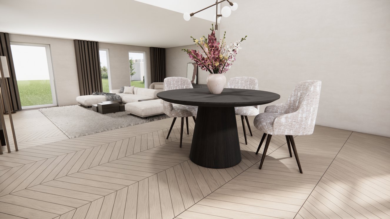 Reggio Cylinder Eettafel Rond Eiken