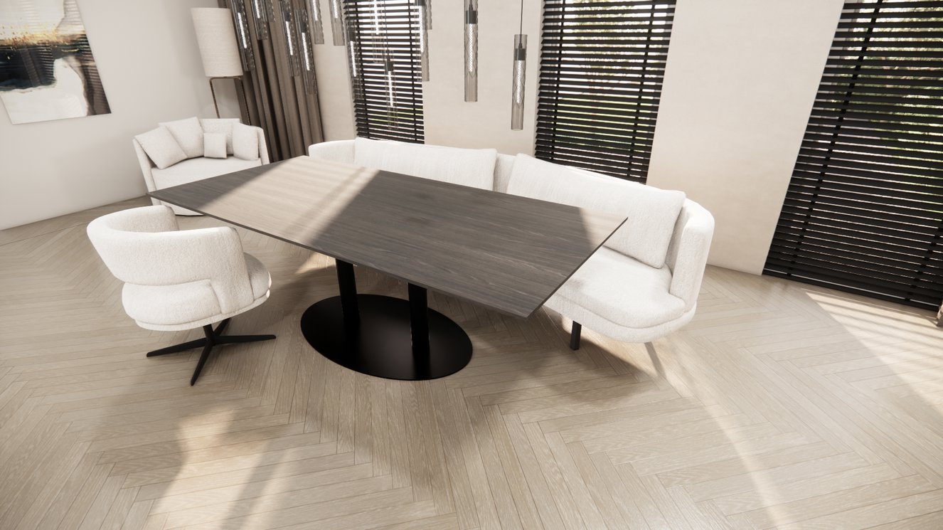 Sorrento Metal Eettafel Rechthoek Eiken