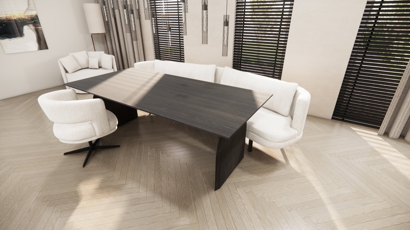 Trento Halve Round Eettafel Rechthoek Eiken