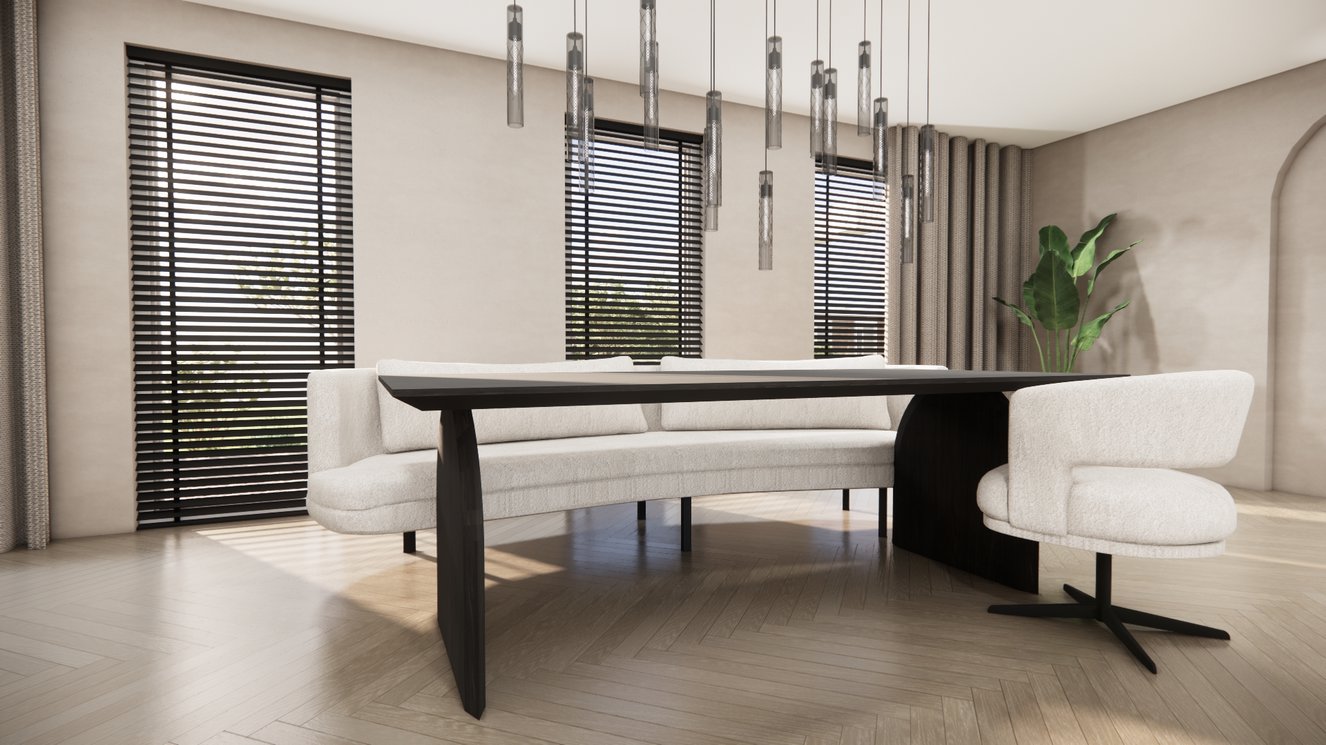 Trento Halve Round Eettafel Rechthoek Eiken