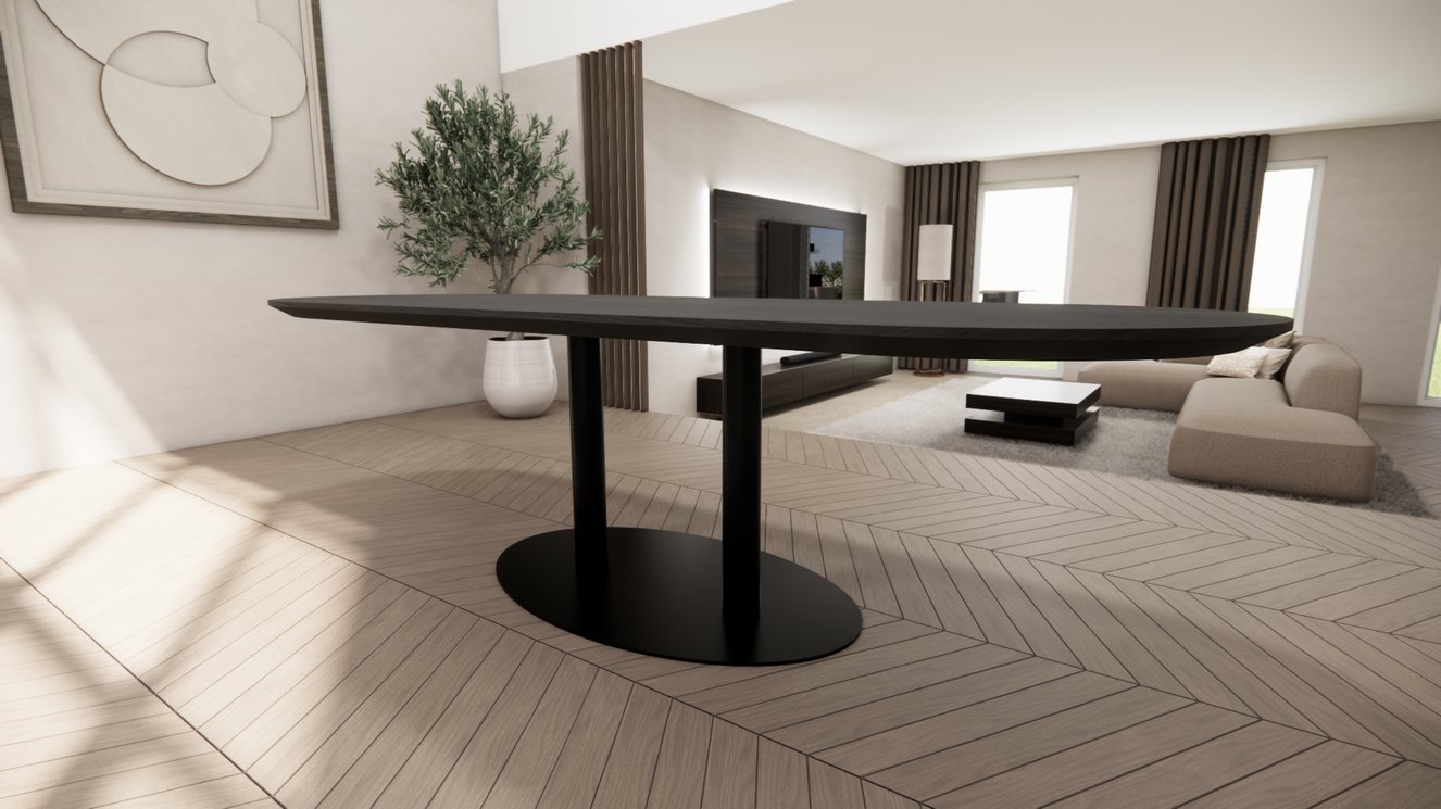 Sorrento Metal Eettafel Pil Eiken