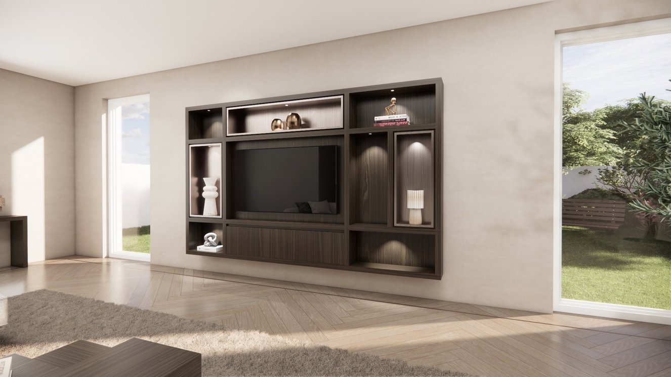 Cinewall	Como Colorbox Hangend Eiken Medio b300xh180cm