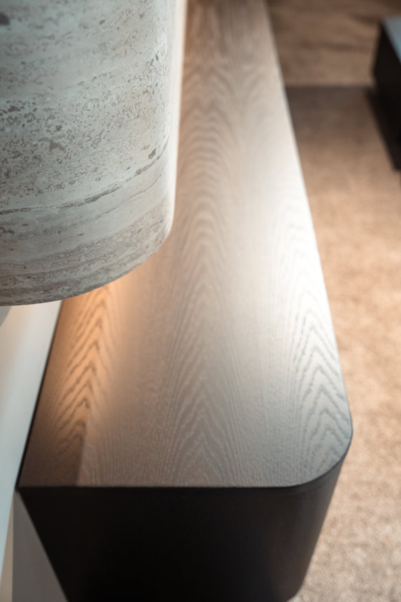 Travertin	Melamine TV-paneel Afgeronde	Hoeken