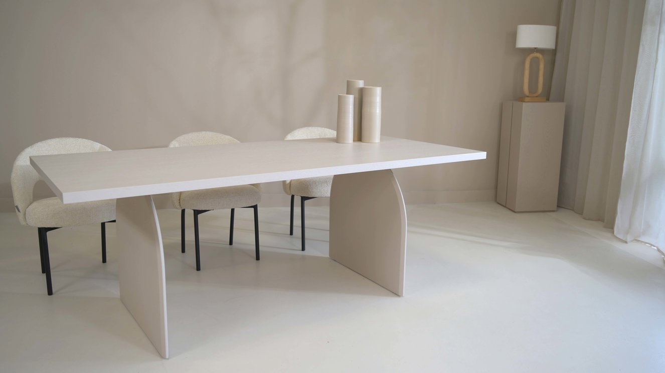 Trento Halve Round Eettafel Rechthoek Eiken