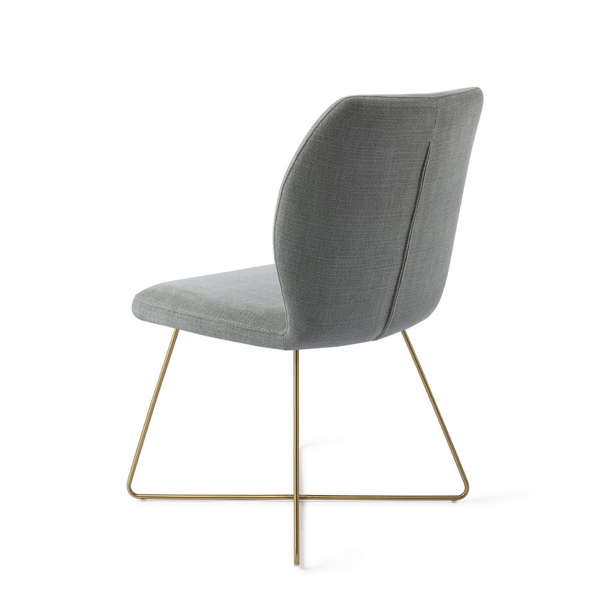 Ikata Breezy Blue Eetkamerstoel Cross Gold