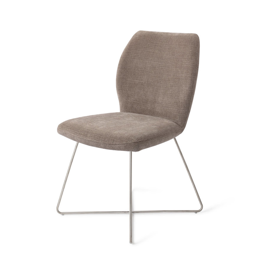 Ikata Mocha Mist Eetkamerstoel Cross Steel