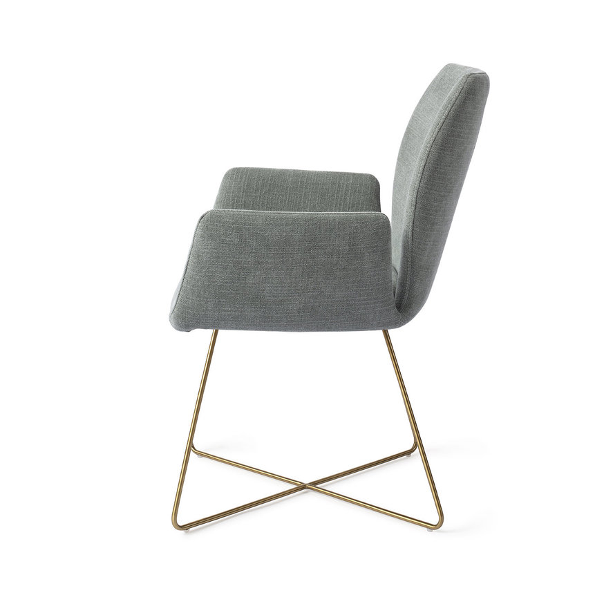 Misaki Breezy Blue Eetkamerstoel Cross Gold