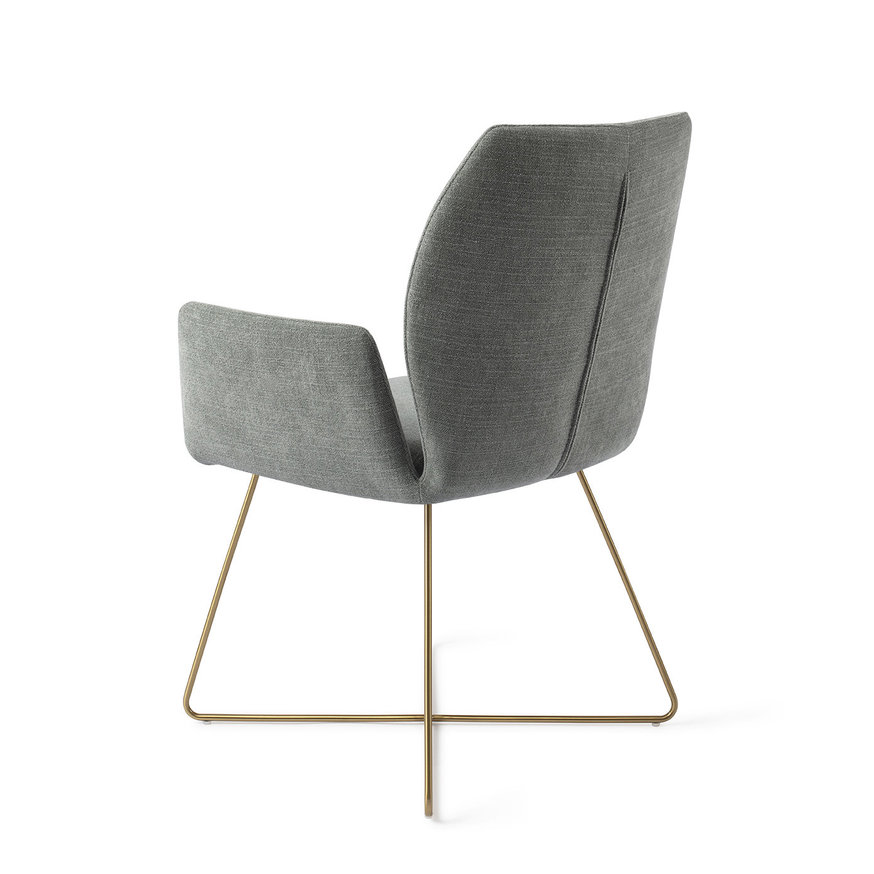 Misaki Breezy Blue Eetkamerstoel Cross Gold