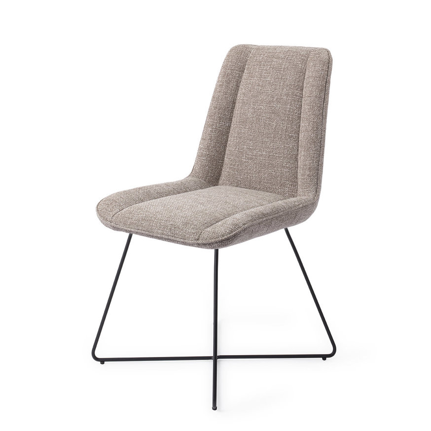 Umedo Grainy Greige Eetkamerstoel Cross Black