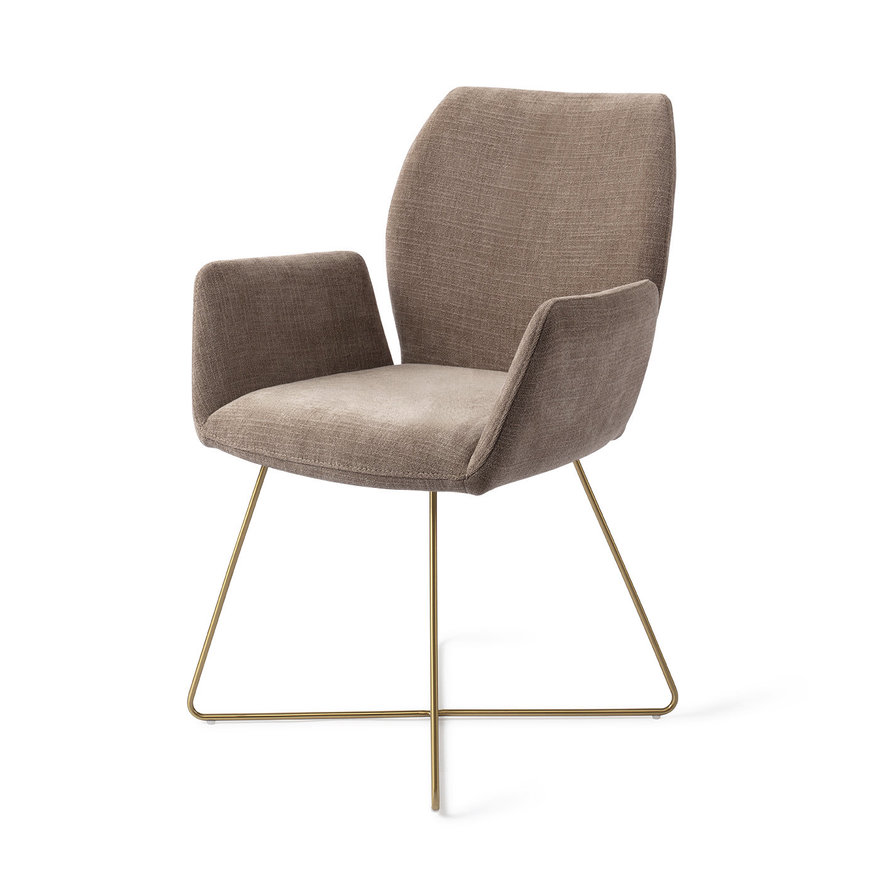 Misaki Mocha Mist Eetkamerstoel Cross Gold