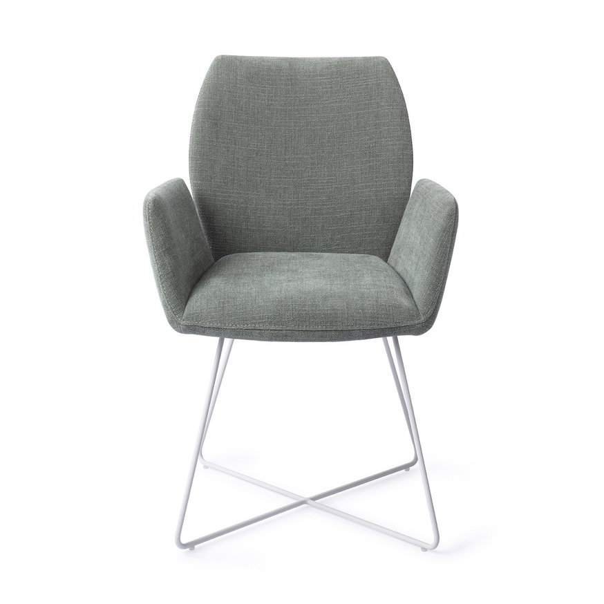 Misaki Breezy Blue Eetkamerstoel Cross White