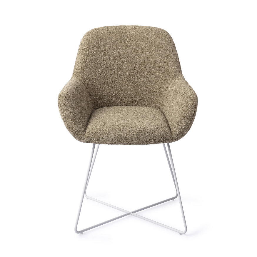 Kushi Moss Meadow Eetkamerstoel Cross White