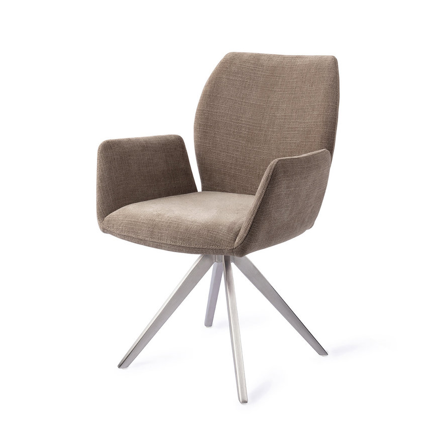 Misaki Mocha Mist Eetkamerstoel Turn Steel