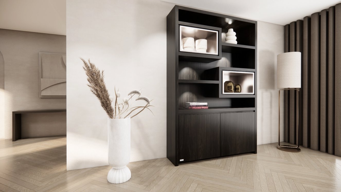 Monroe Vakkenkast Queen-size 130-160	cm Eiken