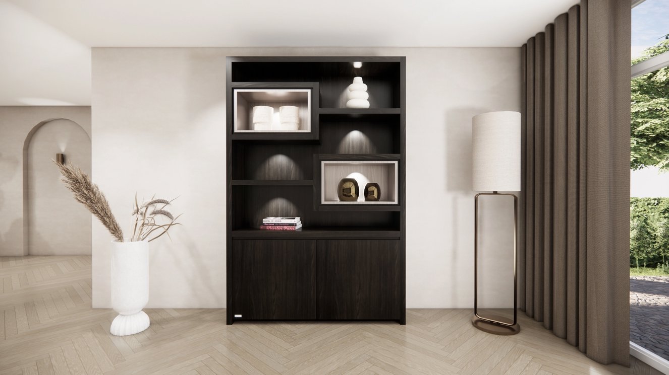 Monroe Vakkenkast Queen-size 130-160	cm Eiken