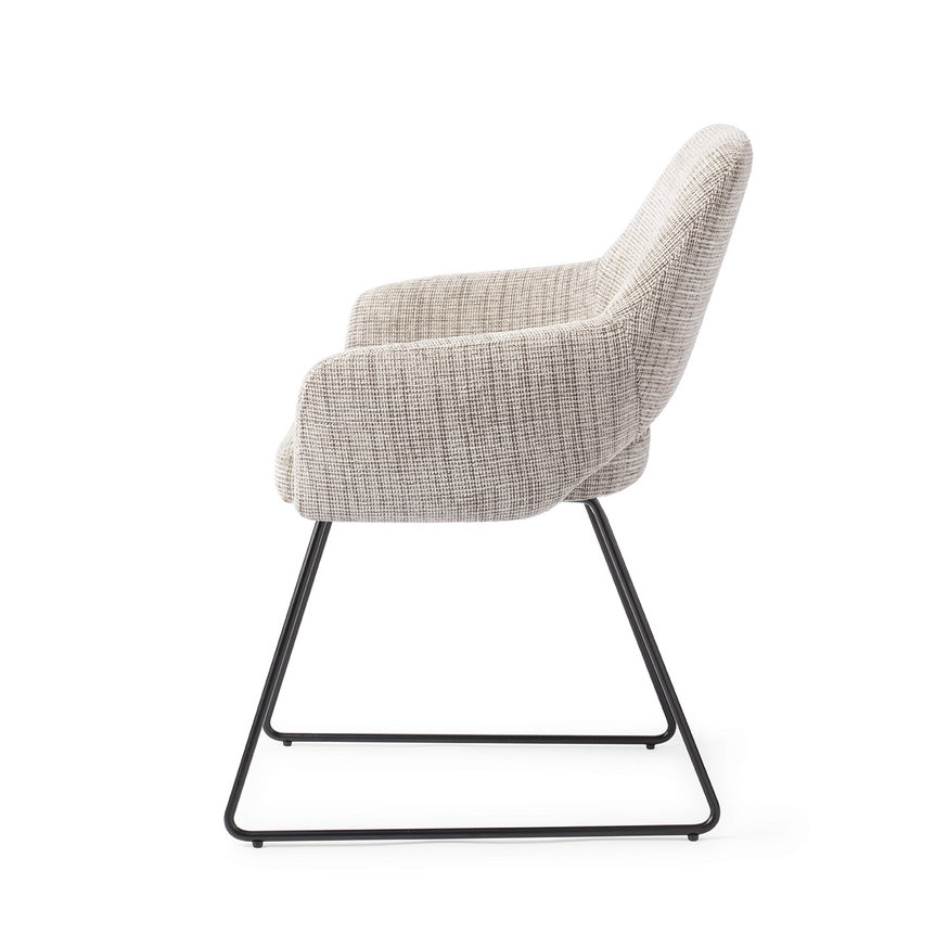 Yanai Caramel Grid Eetkamerstoel Slide Black