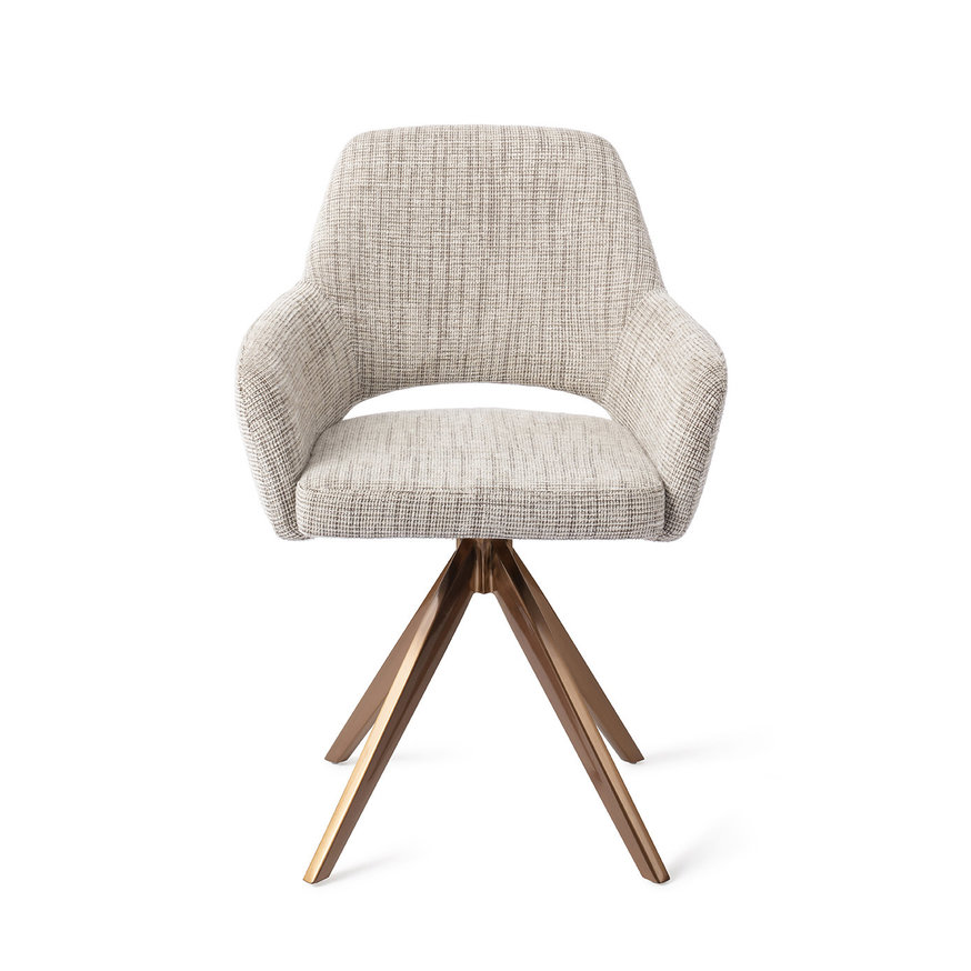 Yanai Caramel Grid Eetkamerstoel Turn Rose