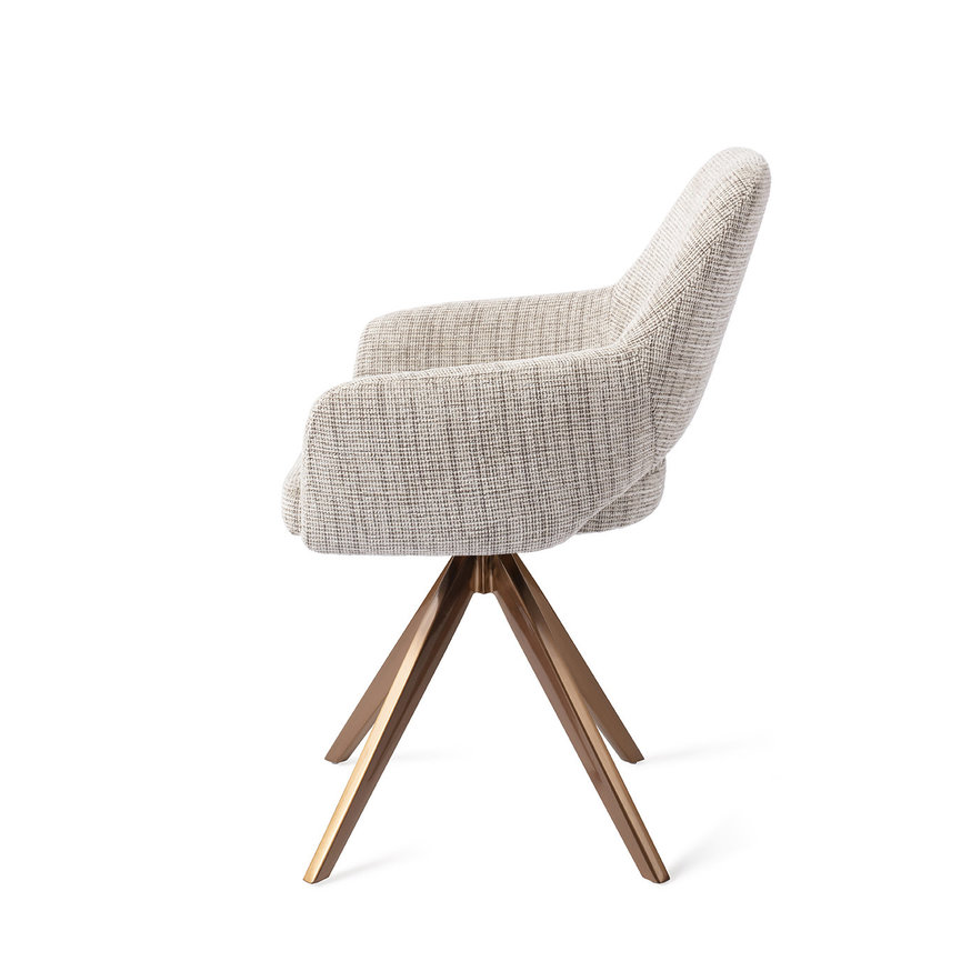 Yanai Caramel Grid Eetkamerstoel Turn Rose