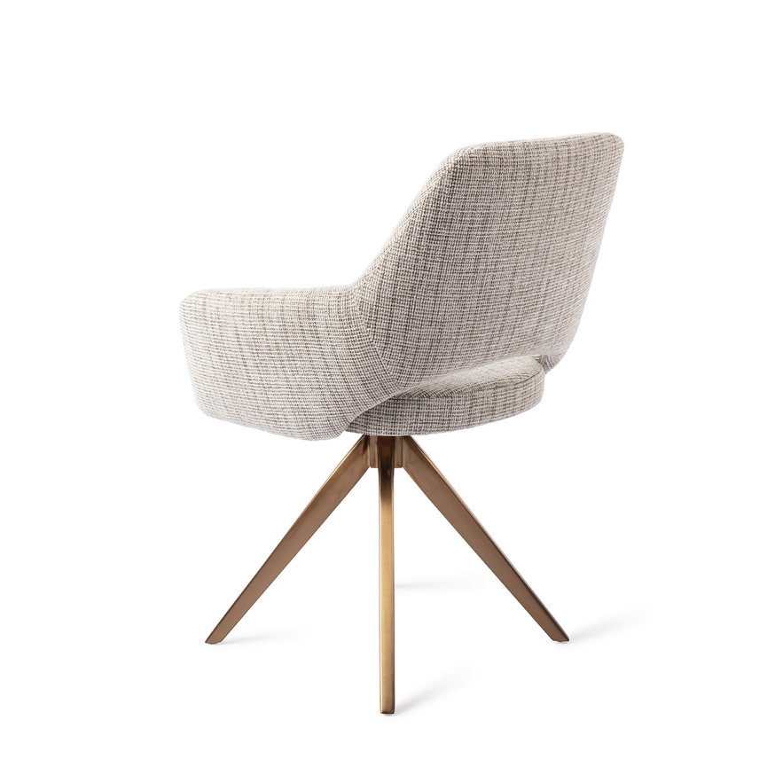 Yanai Caramel Grid Eetkamerstoel Turn Rose