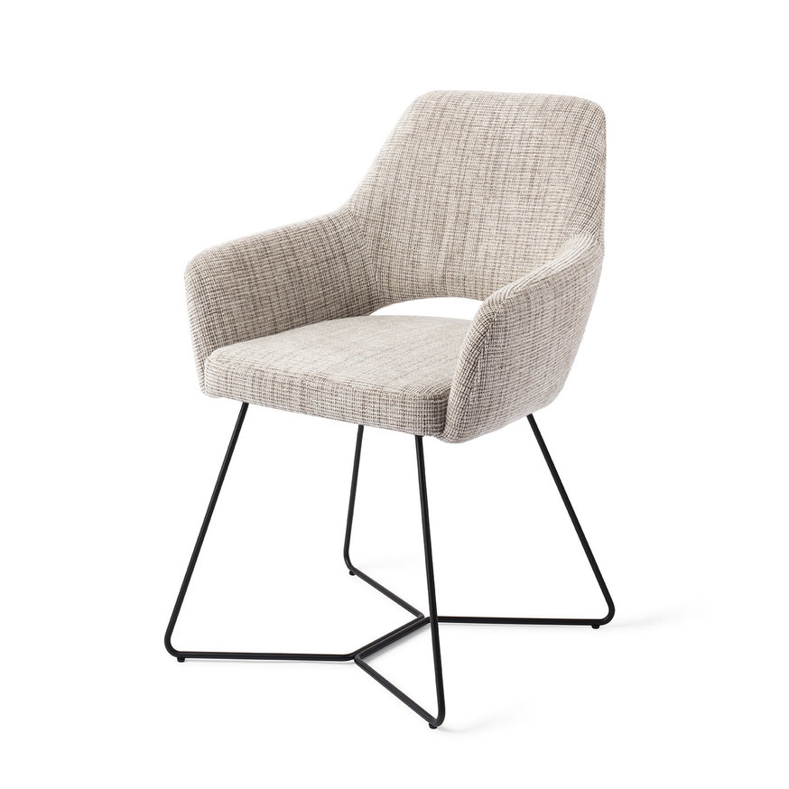 Yanai Caramel Grid Eetkamerstoel Beehive Black