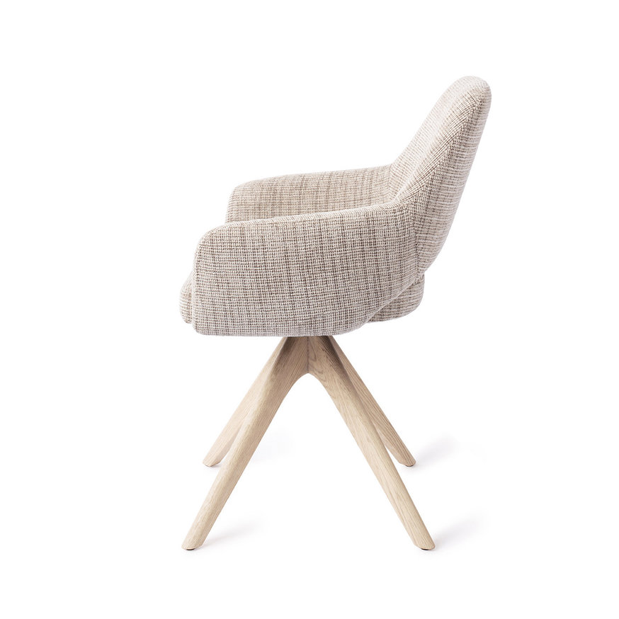 Yanai Caramel Grid Eetkamerstoel Revolve Oak Bleach