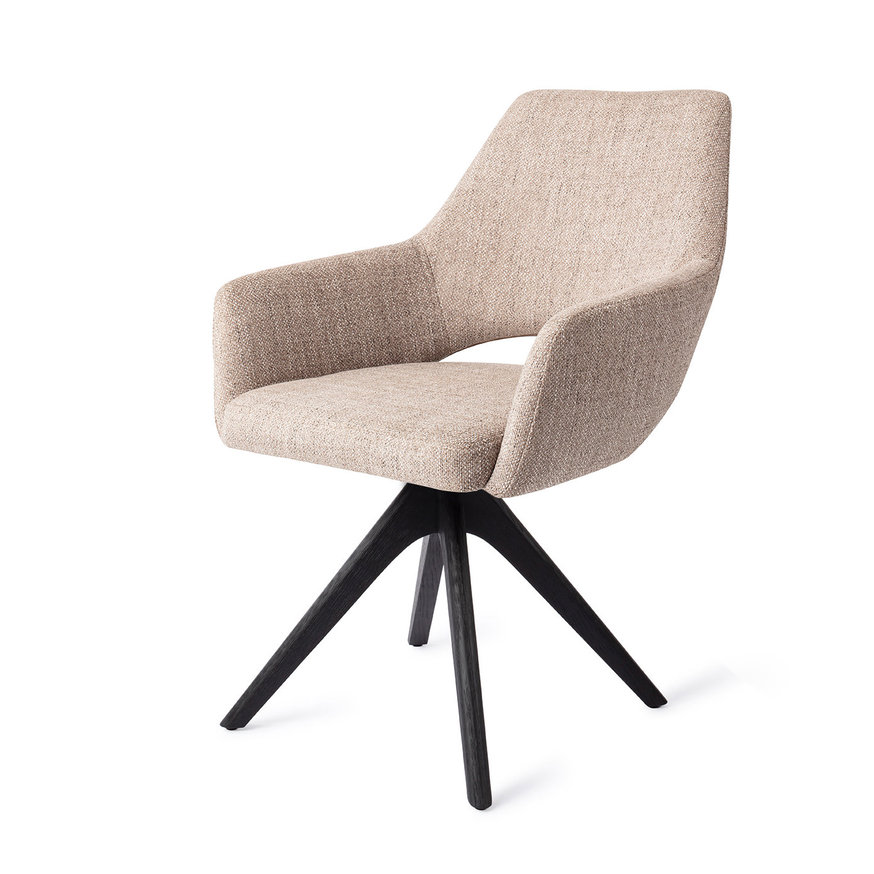 Yanai Biscuit Beach Eetkamerstoel Revolve Oak Black