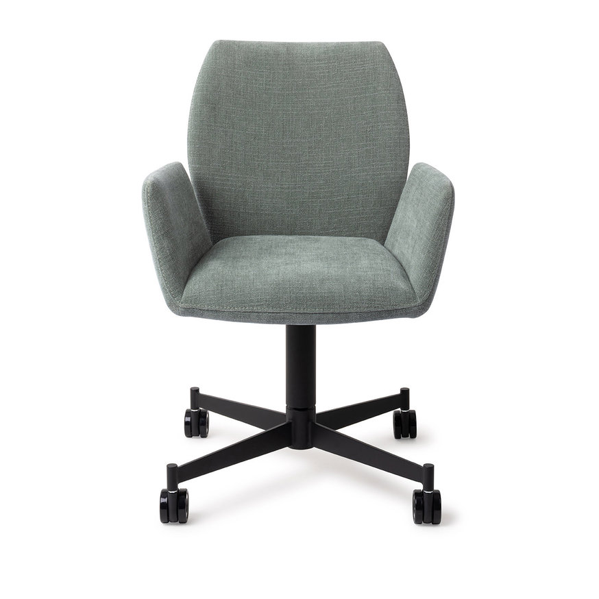 Misaki Breezy Blue Eetkamerstoel Caster Black