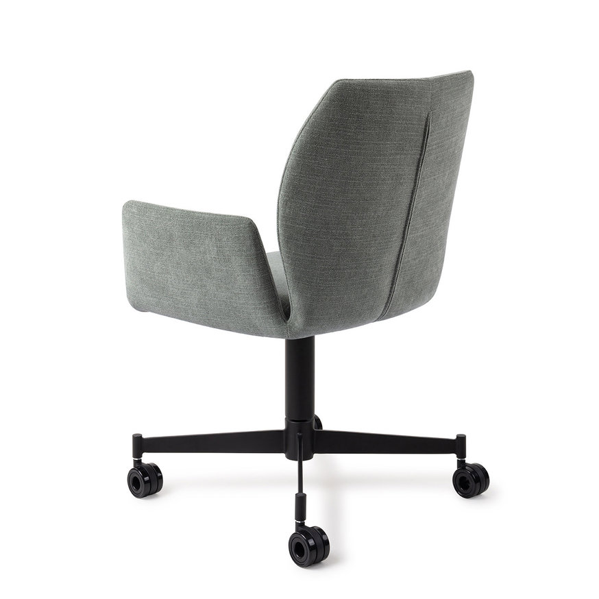 Misaki Breezy Blue Eetkamerstoel Caster Black