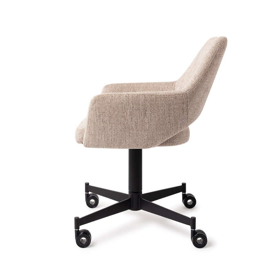 Yanai Biscuit Beach Eetkamerstoel Caster Black