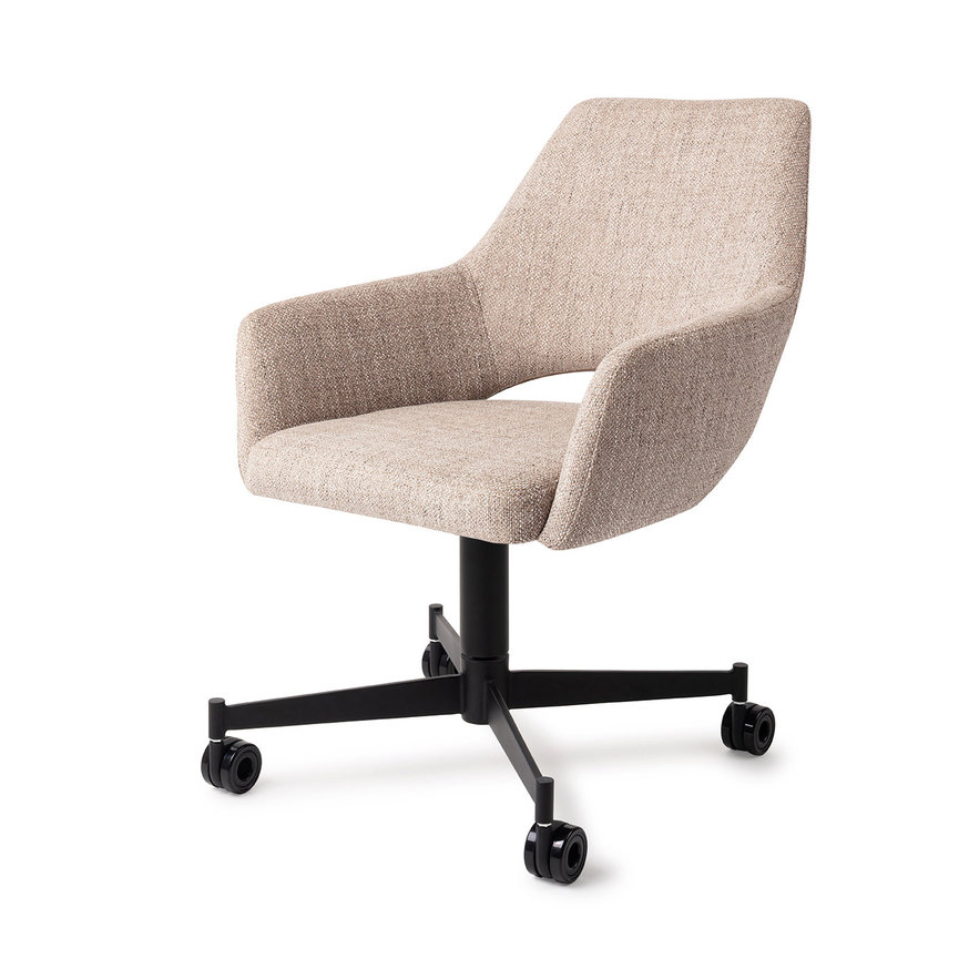 Yanai Biscuit Beach Eetkamerstoel Caster Black
