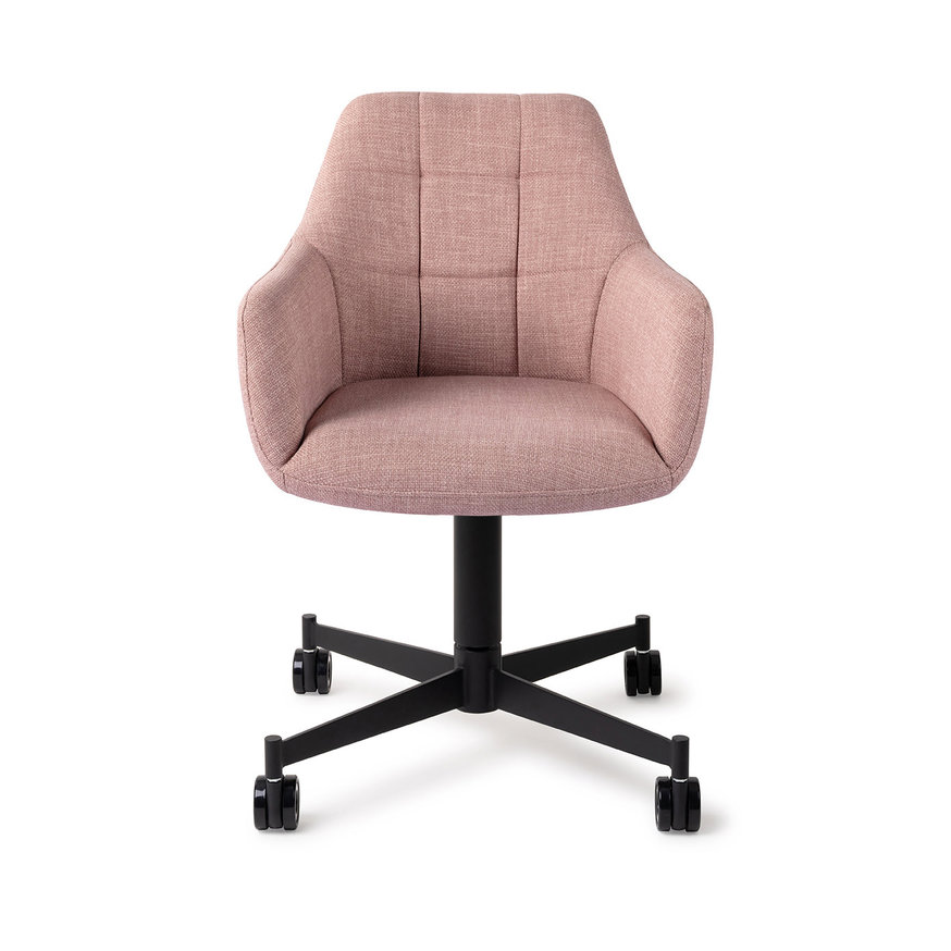 Noto VIntage Rose Eetkamerstoel Caster Black