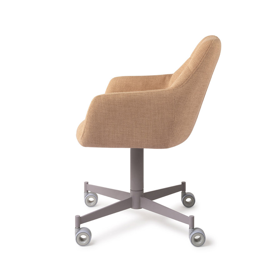 Noto Toasted Toffee Eetkamerstoel Caster Grey