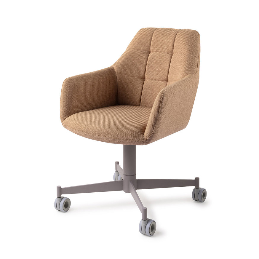 Noto Toasted Toffee Eetkamerstoel Caster Grey