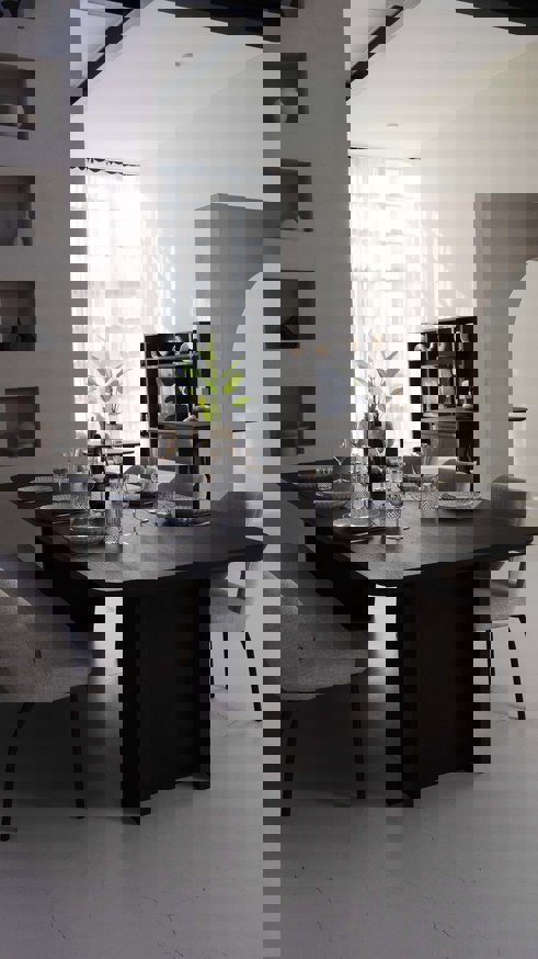 Genova Eettafel Rechthoekig Afgeronde Hoek Eiken