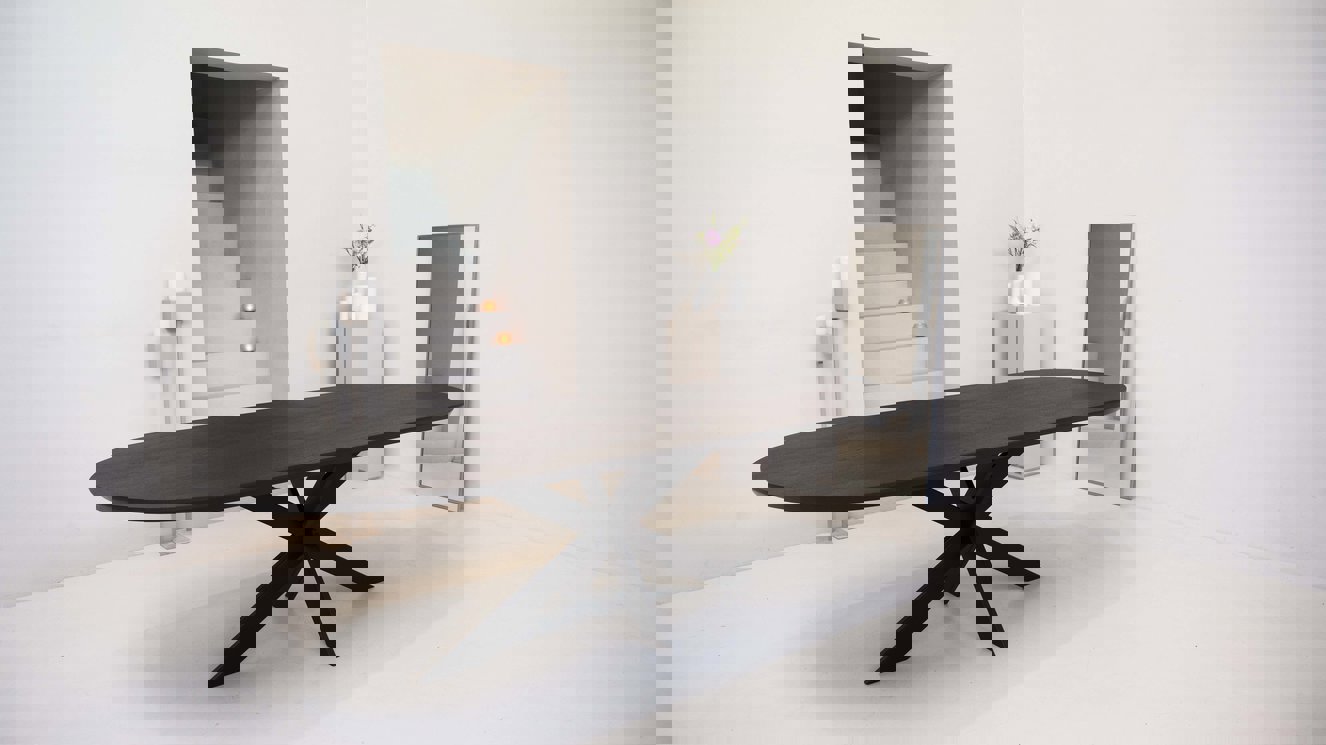 Milano Eettafel Half Ovaal Eiken