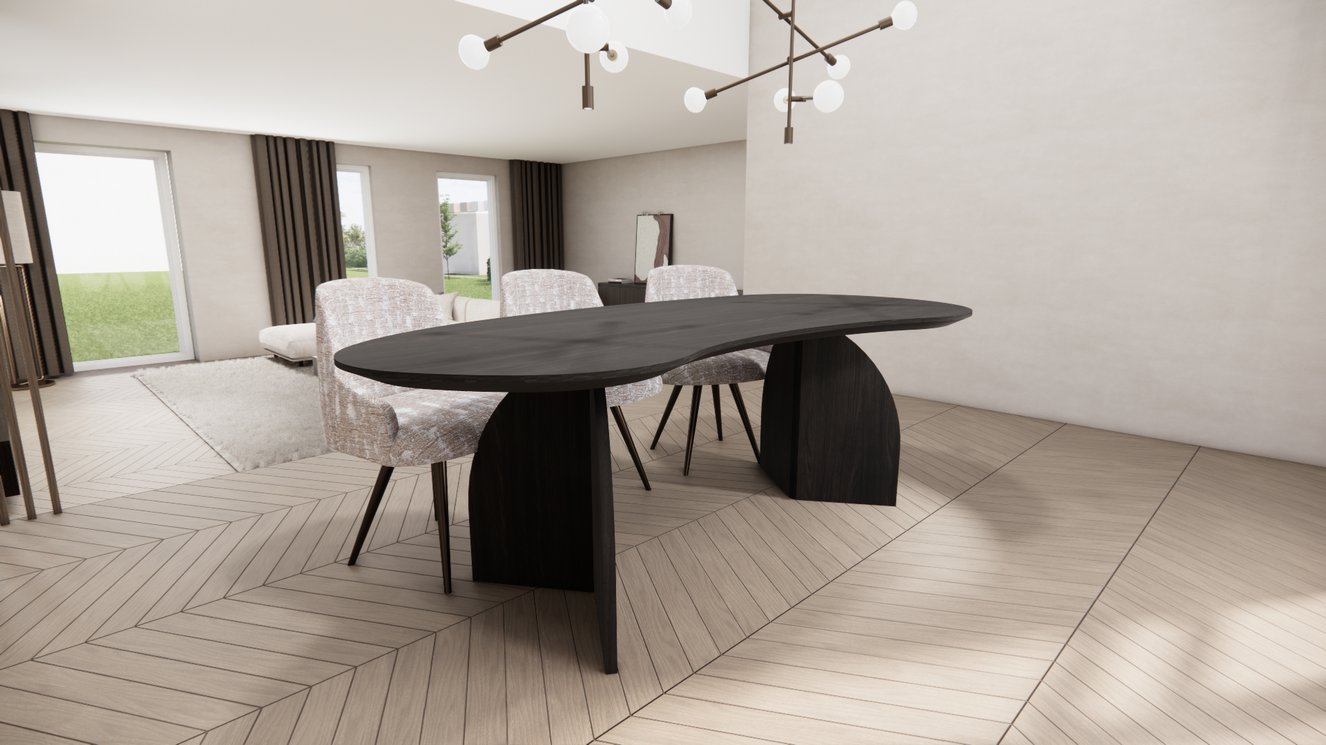 Amalfi Massive Eettafel Organisch Amaya Eiken