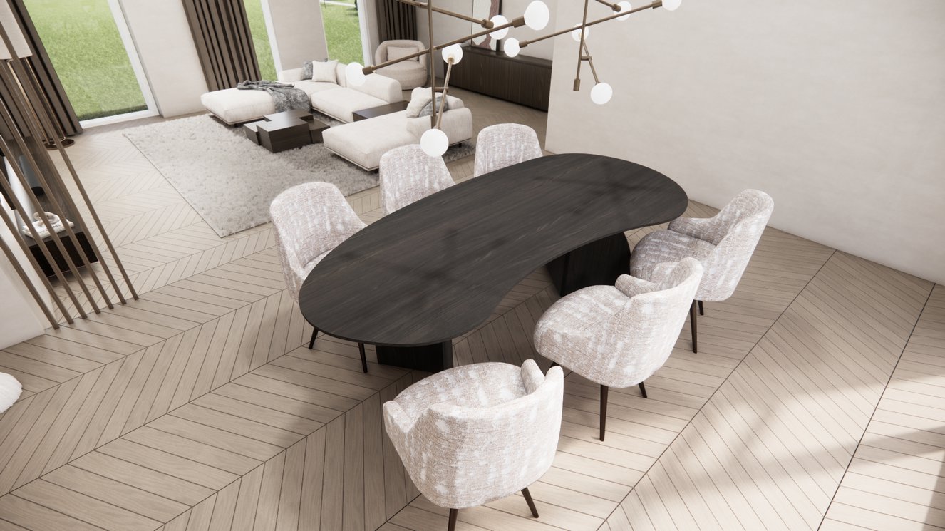 Amalfi Massive Eettafel Organisch Amaya Eiken