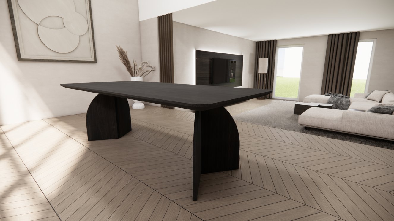 Amalfi Massive Eettafel  Rechthoekig Afgeronde Hoek Eiken