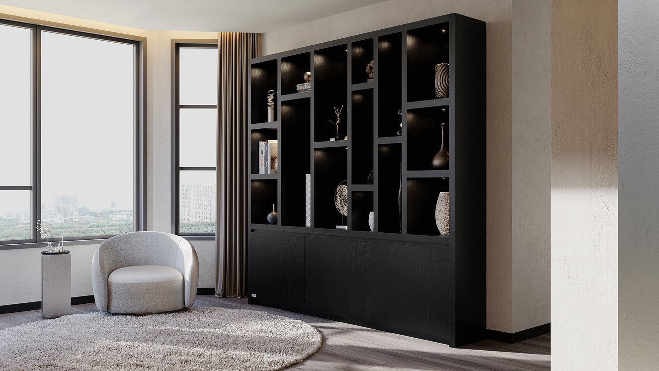 Brooklyn Vakkenkast Royal-size 230-260	cm Eiken