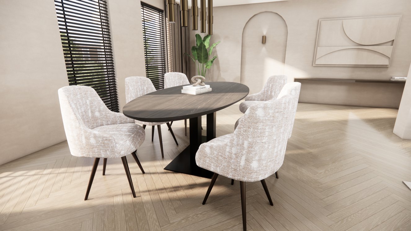 Caserta Eettafel Ovaal Eiken