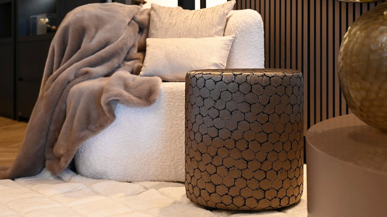 Christy Poef Dark		Taupe