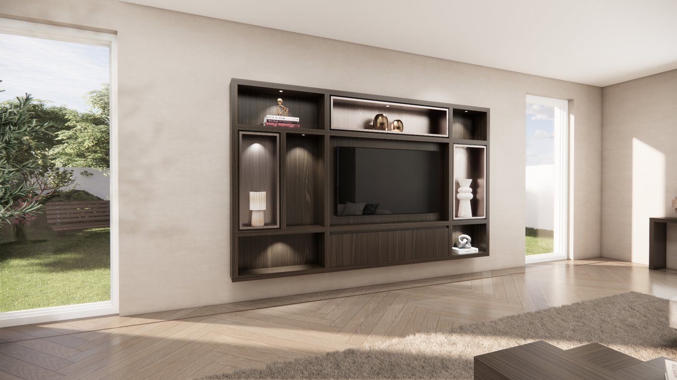 Cinewall	Como Colorbox Hangend Eiken Medio b300xh180cm