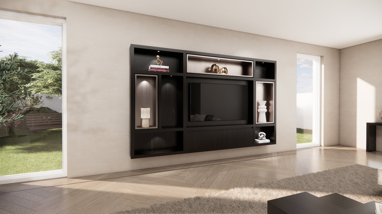 Cinewall	Como Colorbox Hangend Eiken Medio b300xh180cm