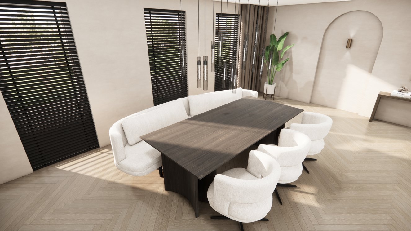 Demi Lune Halve Round Double 2 Eettafel Rechthoek Eiken