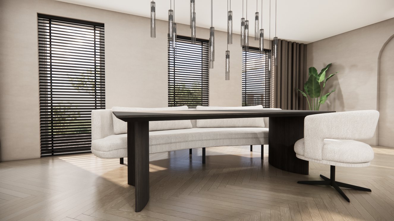 Demi Lune Halve Round Eettafel Rechthoek Eiken
