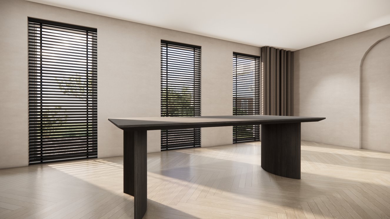 Demi Lune Halve Round Eettafel Rechthoek Eiken