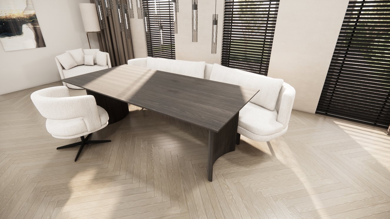 Demi Lune Halve Round Eettafel Rechthoek Eiken