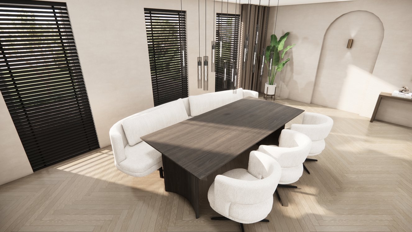 Demi Lune Halve Round Eettafel Rechthoek Eiken