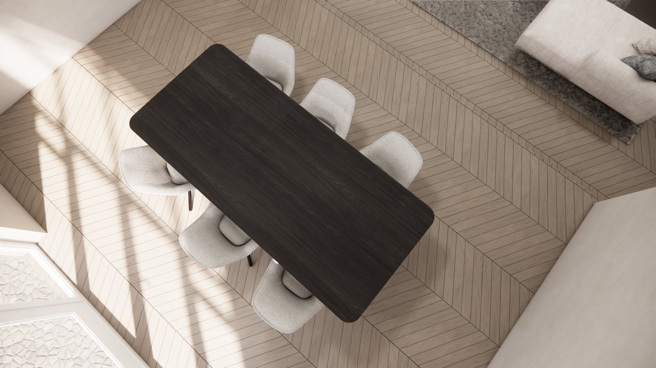 Demi Lune Halve Round Eettafel Rechthoekig Afgeronde Hoek Eiken